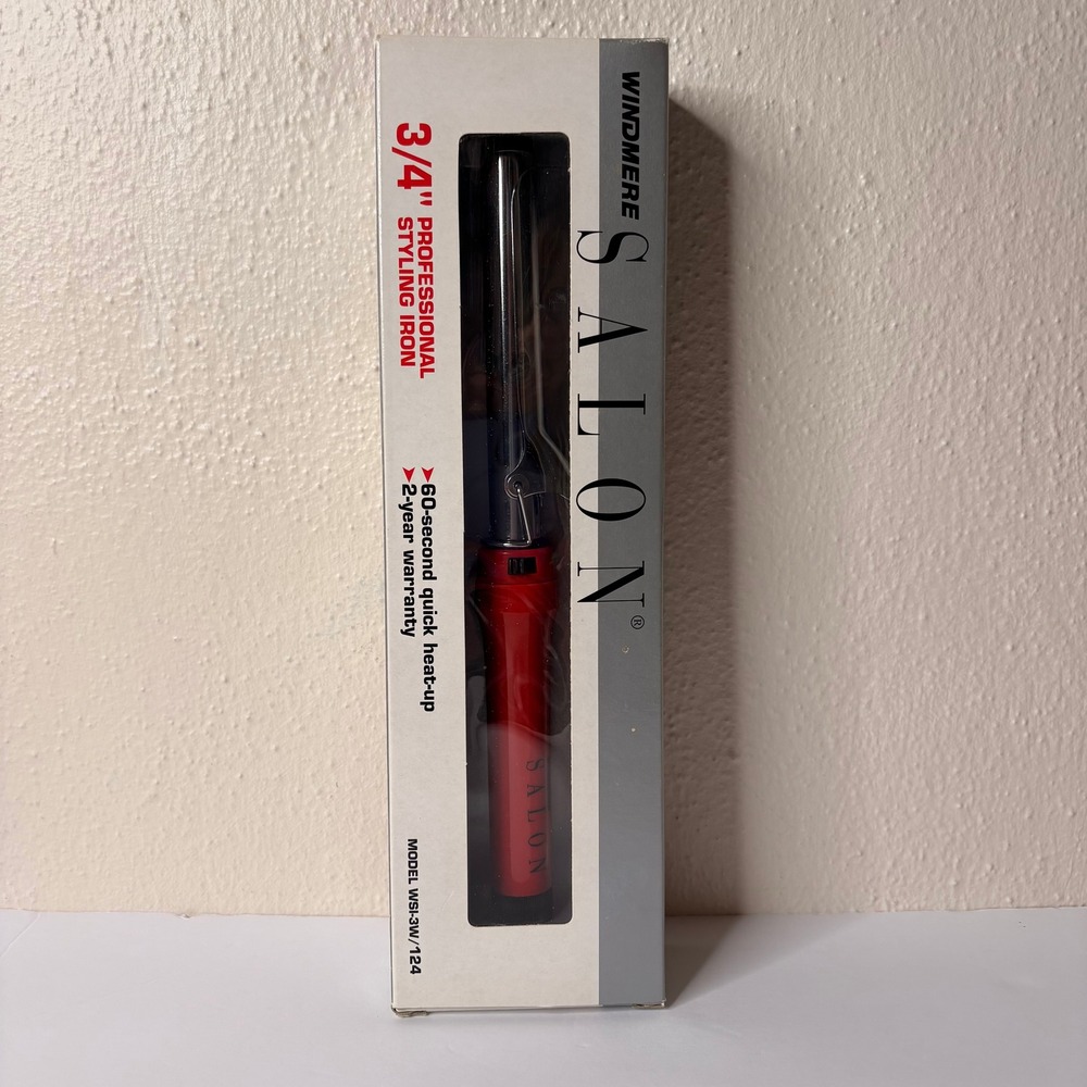 Windmere Styling Iron Unisex 3/4 Inch Red New Vintage Professional WSI-3W/124